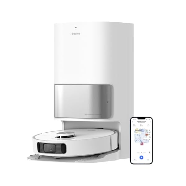 dreame L10s Ultra Saugroboter mit Wischfunktion und automatische (Staubentleerung, Wischpads Selbstreinigung) 3D-Hinderniserkennung, 5300Pa Teppiche Tierhaare, 210m Akku, WiFi/APP, Weiß