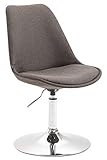 CLP Chaise De Salle A Manger Mavevick en Tissu I Chaise Design Retro Ajustable Et Pivotante I Pied en Métal, Couleur:Gris foncé, Couleur du Cadre:Chrome