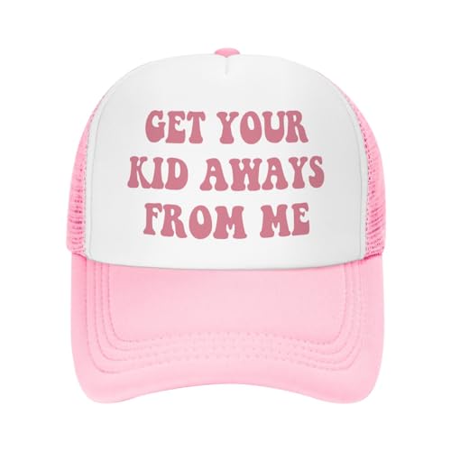 Image of You Find It Offensive? I Find It Funny Trucker Hats for Women Pink Men Funny Slogan Pink Hats for Men