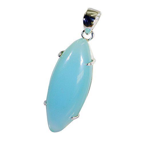 Pendentif calcédoine de haute joaillerie faite main et argent massif 925