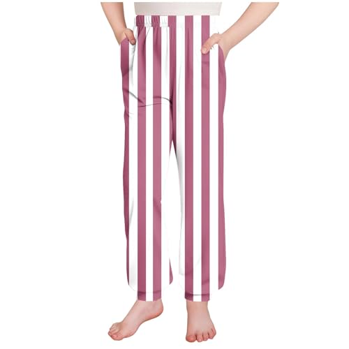 Girls Boys Casual Striped Sweatpants Elastic Waist Joggers Loose Athletic Track Pants with Pockets for Kids 3-15 Years4