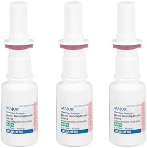 GoodSense Nasal Decongestant Spray – 12-Hour Relief, 1 Fl Oz, 3-Pack, Allergy & Congestion Treatment