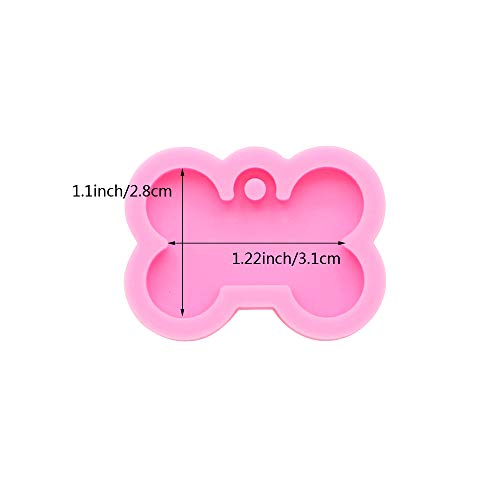 Nifocc DIY Hundemarke Schlüsselbund Silikonform mit Löchern Anhänger Harzformen für DIY Schmuck Basteln Handwerk - (klein) 4 Stk