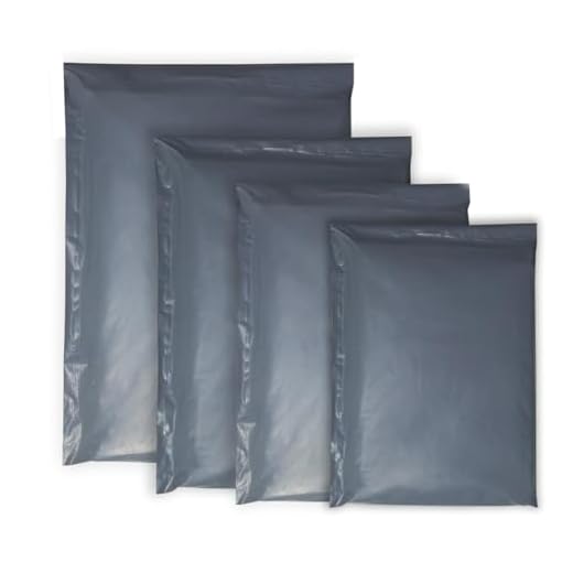 Double Dragon 60 Bolsas de Envío Resellables de Tamaño Mixto | Plástico Antimanipulación para Envío, Transporte y Entrega | Gris | 4 Tamaños (Pequeño a Grande), 15 de cada uno