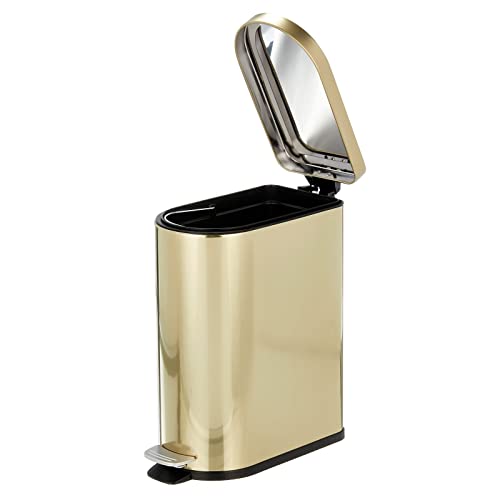 Bote de basura pequeño de acero inoxidable 10 litros con pedal Soft Brass miniatura 6