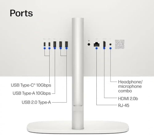 Image of HP OmniStudio All‑in‑One Desktop, 24‑Inch Full HD Display, Intel N150 Quad‑Core CPU, 16GB DDR5 RAM, 128GB UFS Storage, WiFi 6, Bluetooth 5.4, Wired Keyboard & Mouse, Windows 11, Cashmere White