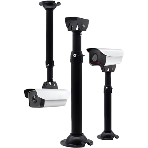 UQISOVI Security Camera Mount Bracket, Bullet Camera Mount Thickened Black Universal Camera Ceiling Mounting Bracket for CCTV Security Camera/IP Camera, I Type (Length 23.6-47.2inch)