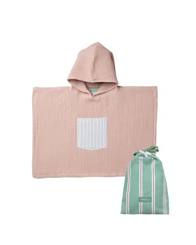 molis&co. Poncho de Baño para Niños de 1-2 años. Stripes. Toalla con Capucha para Playa. Bata de baño para niño Ligera y Compacta. (OEKO-TEX 100).