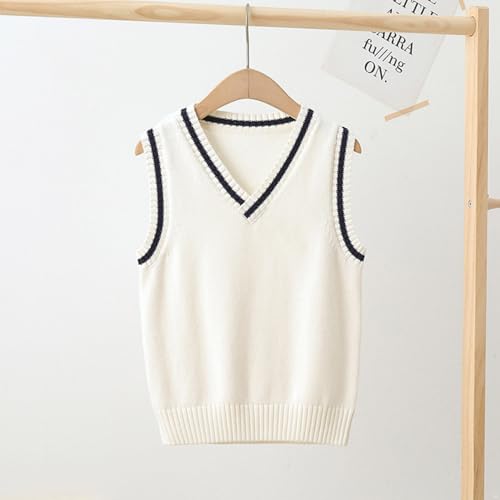 Unisex Kids V-Neck Knitted Sweater Vest Girls Uniform School Wear Casual Daily Waistcoat Warm Jacket Playwear2
