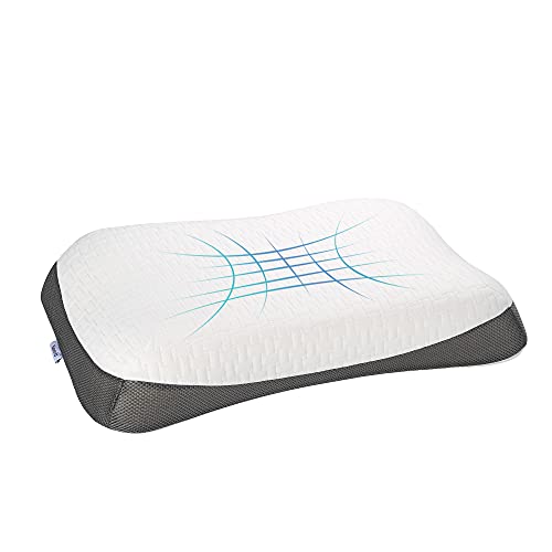Yamerid Cervical Memory Foam Pillow for Neck and Shoulder Pain, Adjustable Contour Pillows for Relief Sleeping, Ergonomic Orthopedic Support Contoured Pillow for Stomach, Back and Side Sleepers