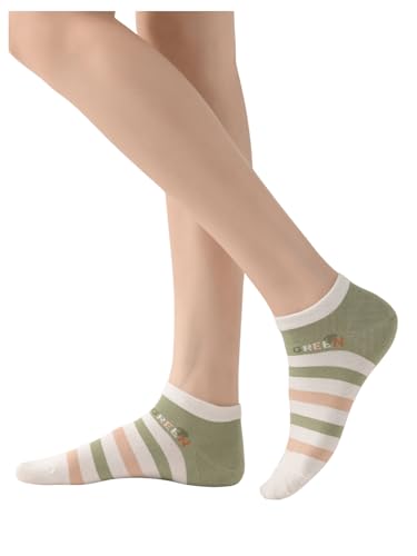 WDIRARA Women's 5 Pairs Floral Print Striped Cute Socks Casual Ankle Crew Socks2