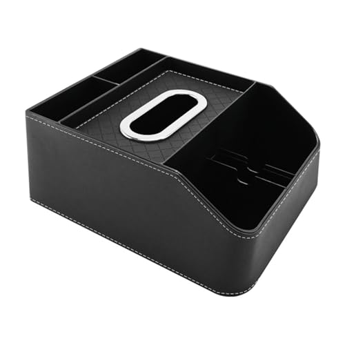 Illkjasfc Caja de almacenamiento multifuncional para asientos de consola central de coche con soporte para bebidas reposabrazos de cuero para mayor comodidad en el asiento trasero
