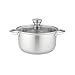 Florina Matteo 18 cm 2,6 L Edelstahltopf mit Glasdeckel | Für Induktion, Gas, Elektro, Ceran | Messskala innen | Spülmaschinengeeignet | Hitzebeständiger Deckel | Langlebig & robust