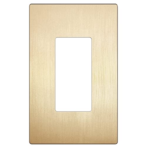 LIDER Decorator Switch Cover, Screwless Wall Plate, Mid-Size 1-Gang 4.88" x 3.11", LSWP-31M-BGD, UL Listed, Thermoplastic, Brushed Gold, 1-Pack by LIDER - Used condition - US$12.20