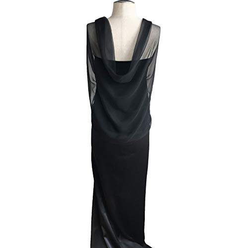 Pure Silk Chiffon Shawl/scarf, Oblong Size 76" L x 34" W, Solid Black2