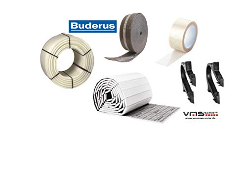 Buderus Fußbodenheizung 72 m² Komplettset / Heizung Tackerplatte 30-3 mm PE-RT Rohr 17x2 Cover