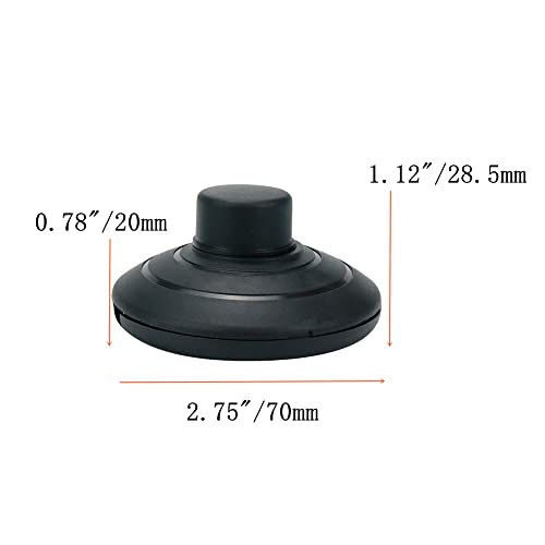 Tsnamay Interruptor de pé preto, interruptor de pé redondo em linha, interruptor de lâmpada de pedal