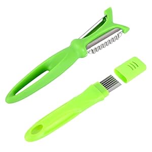 Pack of 2 Vegetable Chopping Knives, Stainless Steel Crinkle Cutter, Potato Chopper Knife and Onion Chopper Knife, Kitchen Accessories, Crinkle Chopping Knife, Vegetable Salad Chopping Knife for Chips, Spring Onions, Onions