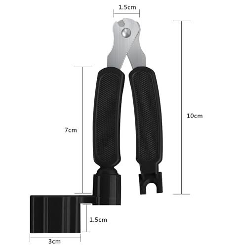 Linkidea 3-in-1 Guitar Tool, String Winder, Pin Puller, String Cutter for Guitar Restringing Repairing (Black) - Image 2