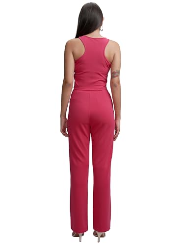 Image of Tokyo Talkies Women's Co-ord Set | Sleeveless Crop Top & Drawstring Trousers | Perfect for Casual Outings & Vacations