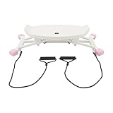 Ski-Simulator für Zuhause mit LCD-Display & 120 kg Belastbarkeit,Wackelbrett mit 2 Widerstandsbändern für Ganzkörpertraining,leise Rutschfester Balance Trainer Seitlicher Slide Stepper (Rosa,Weiß)