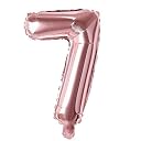 Rozi Decoration 16-Inch Rose Gold Foil Number 7 Balloon – Helium-Ready 1-Pack Party Supplies for 7th Birthday & Anniversary gallery image
