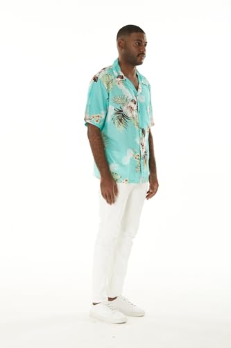 Image of Matchable Couple Hawaiian Shirt or Dress Signature Prints Pineapple | Sold Individually; Matchable Couple Collection; Soft Comfortable Fabric; Signature Tropical Prints; Vacation Ready