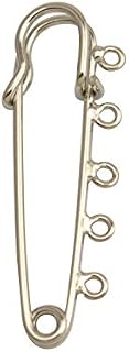 Wuuycoky Silvery 50mm Length Safety Pin Safety Blanket Pin with Welding 5 Holes Pack of 15