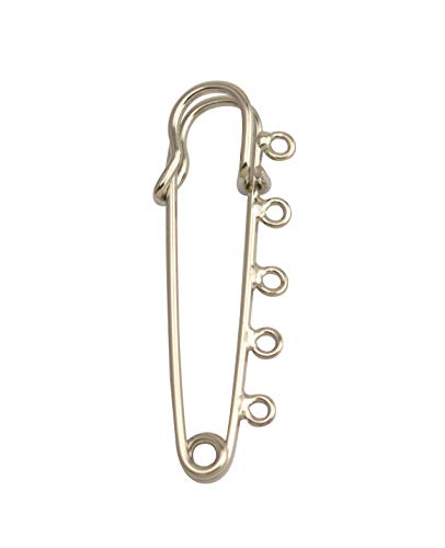 Wuuycoky Sourcingmap Lot de 15 épingles à nourrice 5 trous Argenté 50 mm Cover