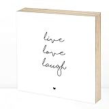 Wunderpixel® Holzbild live love laugh - 15x15x2cm 