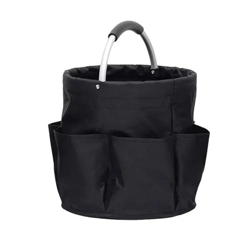 Tool Boxes Storage Organiser Bag Folding Basket Picnic Tote Outdoor Cleaning Caddy With Handle Tool Bag Cleaning Supplies Toolbox Organiser(Black)