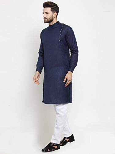 Elina fashion Men's Indian Cotton Kurta Pajama || Wedding Designer Ethnic Diwali Puja Kurta Payjama Set4