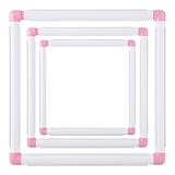 LOYORTY 3 Pack Square Embroidery Hoops, Plastic Cross Stitch Hoop, White Cross Stitching Frame, Embroidery Snap Frame for Cross Stitching, Quilting, Needlepoint (6x6', 8x8', 11x11')