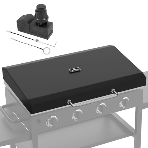 Upgraded Griddle Hinged Lid and Electronic Grill Igniter Kit for Blackstone 36 inch Grddle, Hard Cover Hood for Blackstone 36
