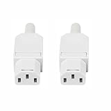 tooloflife 3-Pin Female Inline Power Connector (2 Pack) – Tool-Free Press-Down Wiring, Flame-Retardant PA66 Electrical Socket (White Female Connector)