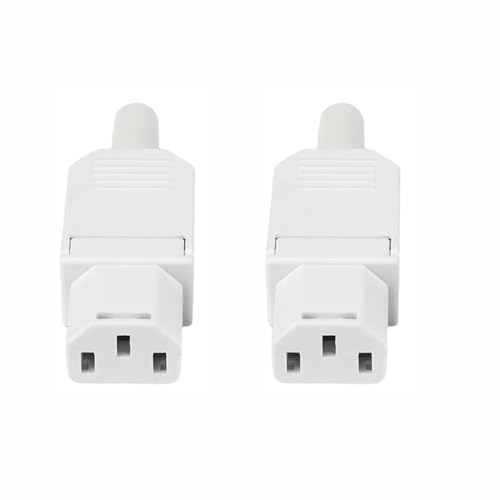 tooloflife 3-Pin Female Inline Power Connector (2 Pack) – Tool-Free Press-Down Wiring, Flame-Retardant PA66 Electrical Socket (White Female Connector)