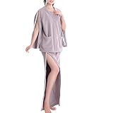 [COVANK] 介護 パジャマ 上下セット 入院用 両方向オープン オーストリッチフ 介護者支援ポケット 柔軟ウエストバンド 医療処置対応 秋冬厚手 寝たきり高齢者向け 簡単体温測定