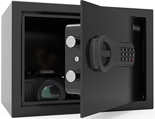 Goldenkey Lock Safe– Wall Anchoring Personal Safe Steel Construction Black Small Safe For Home, Hotel, Office #TOP7