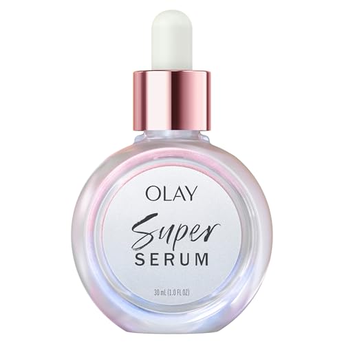 Olay Super Serum - Glow Serum for Face - Activated Niacinamide, Vitamin C & E, Collagen Peptide, AHA - 5-in-1 Benefits - Brightens, Hydrates, Smooths, Firms, Evens Tone, Proactive Anti-Aging, 1.0 Oz