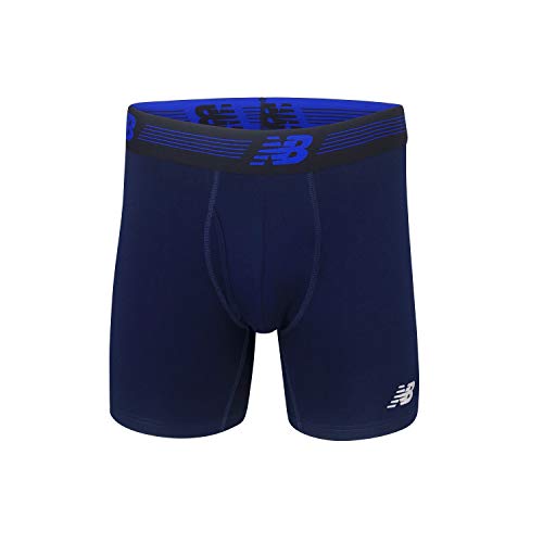 Image of New Balance Men's Performance Boxer Briefs with Fly, Breathable Stretch Underwear, Moisture Wicking, Soft Waistband (3 Pack)