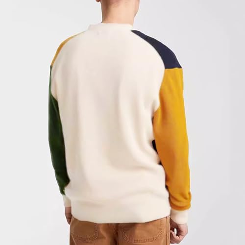 Men Color Block Cardigan Sweaters Long Sleeve V-Neck Slim Fit Casual Buttons Down Ribbed Knitted Sweater with Pockets3