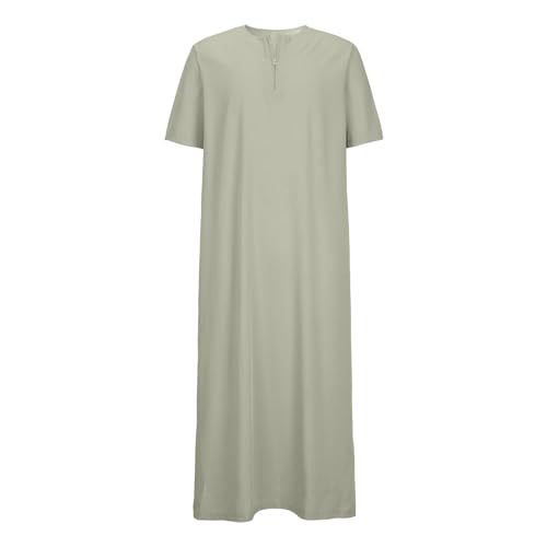 Kaftan for Men Half Sleeve Mens Muslim Thobe Big and Tall Muslim Clothes Casual Arabic Thobes for Men3