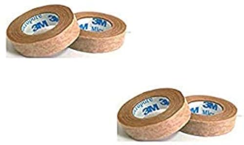 3M Micropore Tan Surgical Tape 0.5" Wide -2 Rolls (2 Pack)