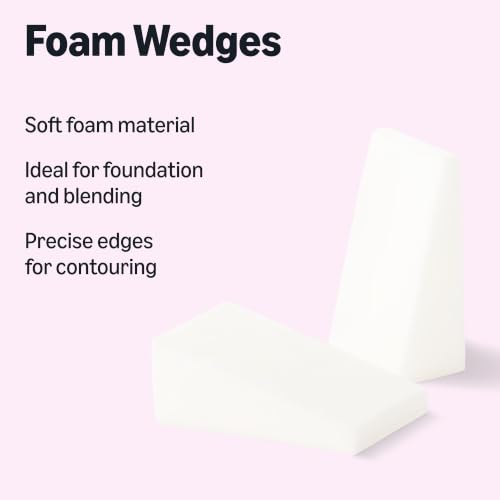 Amazon Essentials Cosmetic Rectangular Foam Wedges, 192 Count (6 Packs of 32), White (Previously Amazon Basics) - image 3
