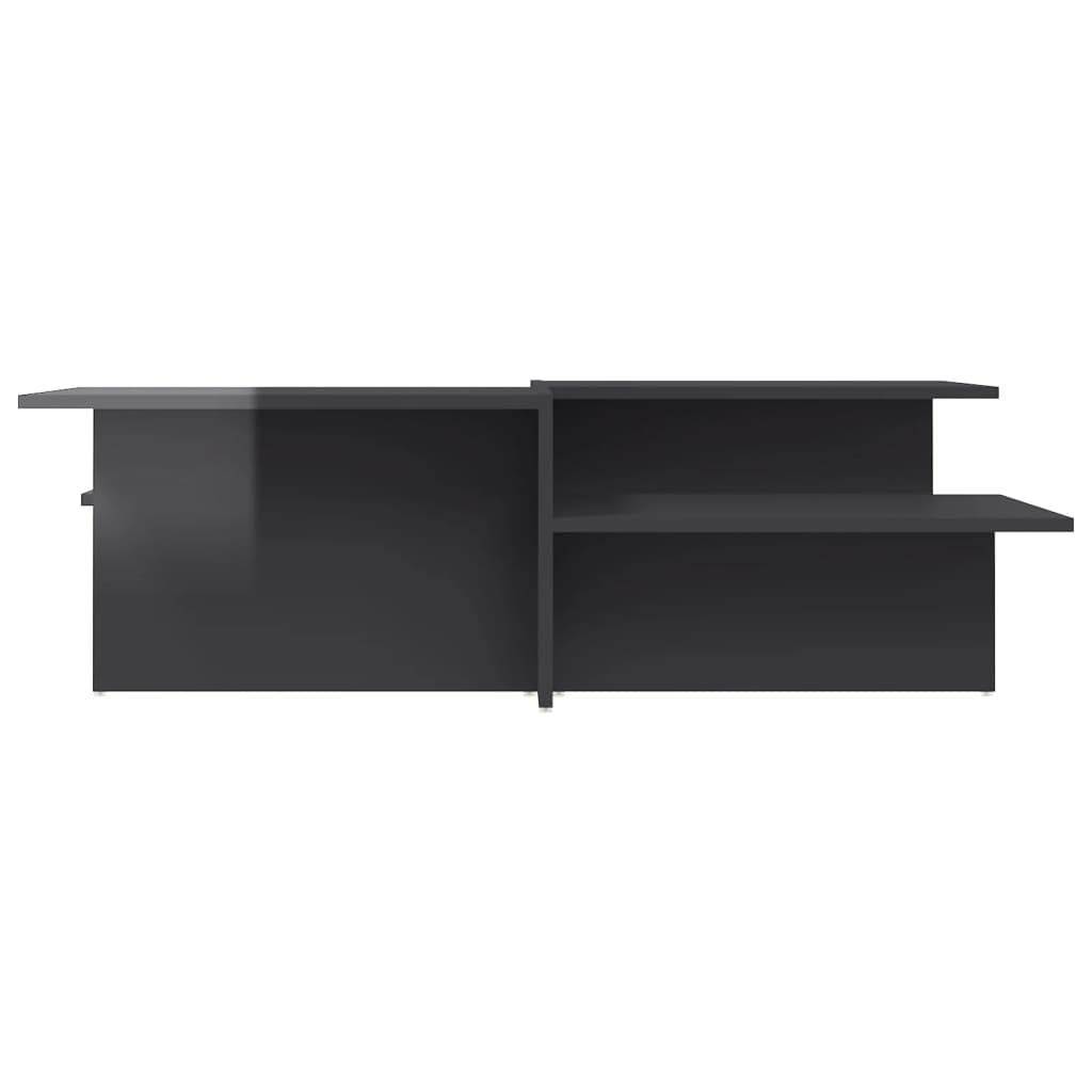 Hothingwell Couchtische, 2 Stück, grau, glänzend, Holz | Glatte Oberfläche, feuchtigkeitsbeständig, zwei verschiedene Höhen, leicht zu reinigen mit einem feuchten Tuch