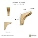 Ekena Millwork BKTW01X06X06OLRW Small Olympic Wood Wood Brackets,'1.75 Wx6 Dx6 H Inch' , Rubberwood