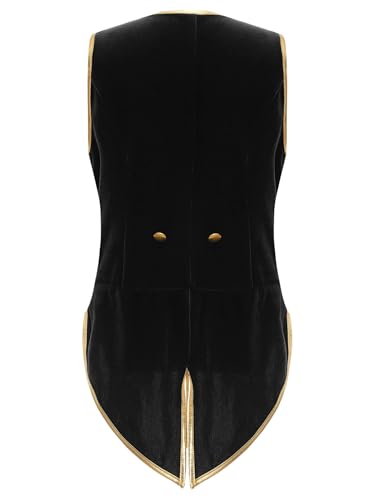 Kids Boys Medieval Renaissance Vest Tailcoat Victorian Vintage Waistcoat Velvet Jacket Steampunk4