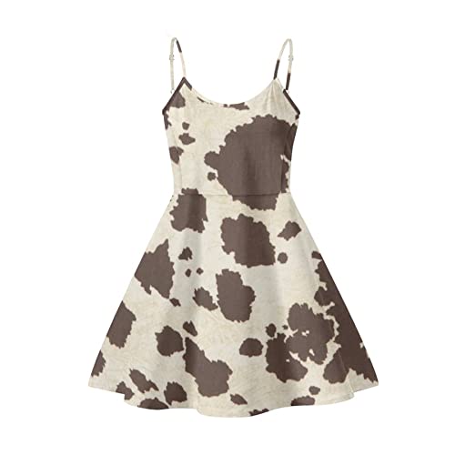 Image of Cozeyat Women Girls Summer Sleeveless Dress Casual Swing Beach Cover Up Knee Length Dresses,Large Size XS-4XL