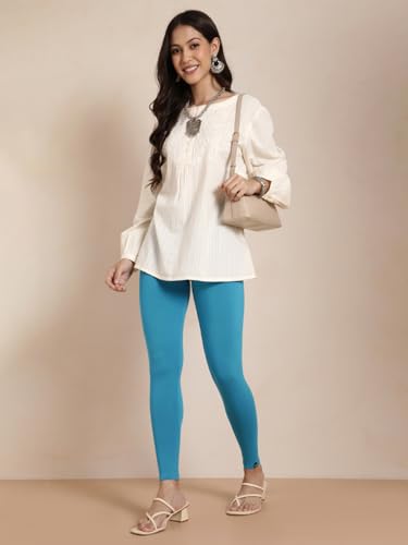 Image of TWIN BIRDS Women Viscose Ankle Leggings | Stretchable Kurti Wear Bottom