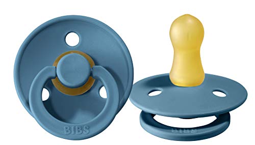 Image of BIBS Baby Pacifiers | BPA-Free Natural Rubber Pacifier | Made in Denmark | Set of 2 Soothers (Dark Teal, 0-6 Months)